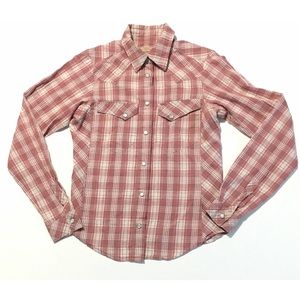 Filson Pearl Snap Western Plaid Shirt Size Small